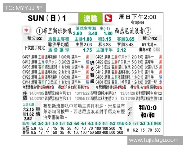 惠灵顿与布里斯班历史交锋战绩分析及近期表现对比